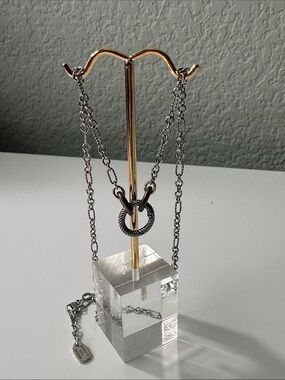 RETIRED James Avery Oval Twist Charm Necklace